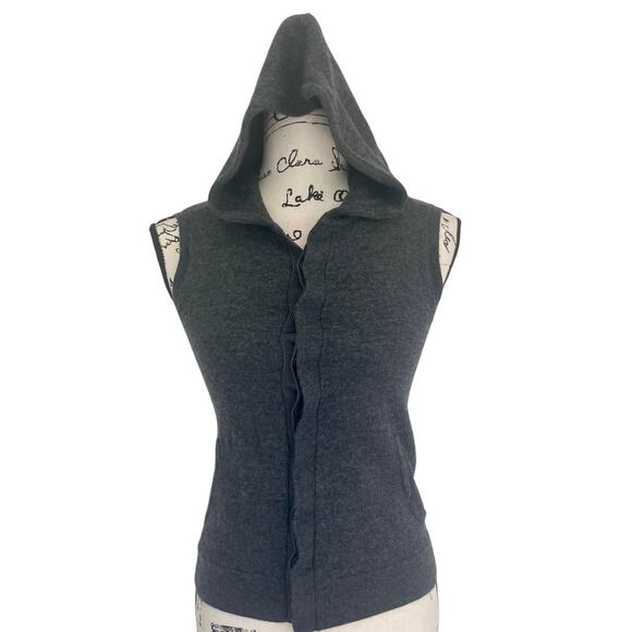 ARMANI EXCHANGE VEST HOODED MERINO WOOL SZ SMALL GRAY SOPHISTICATED VERSATILE - Picture 10 of 16